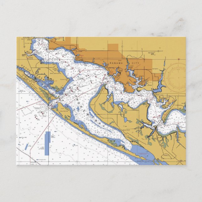 vykort för Panama City Florida Nautical Harbor-kor (Framsida)