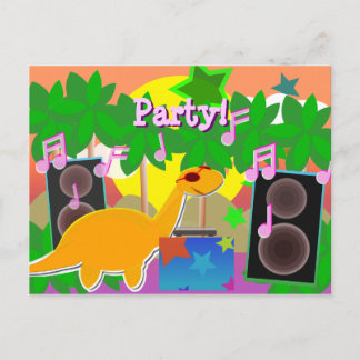 Vykort för partyDJ-Dinosaur