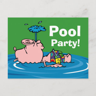 vykort för Piggy Bassäng Personlig Party