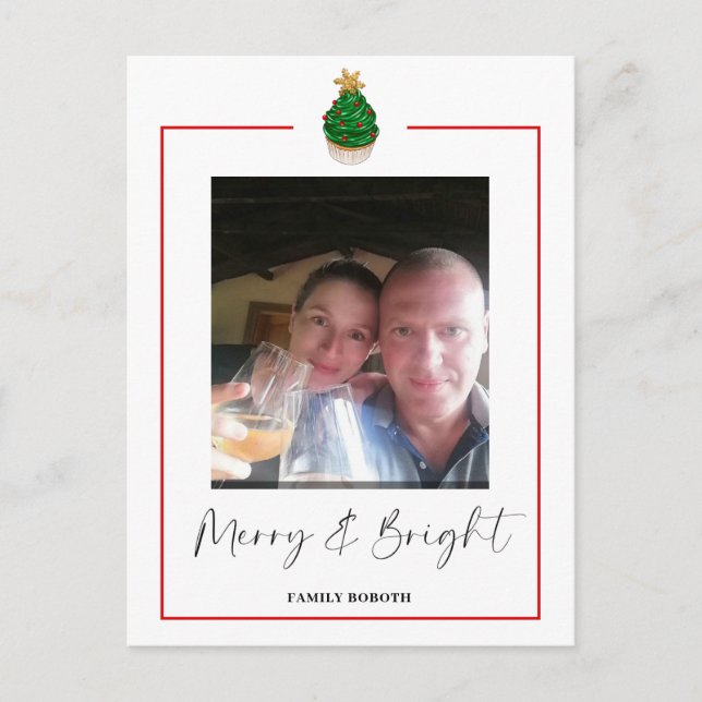 Vykort för platt Helgdag i julfamiljen (Framsida)