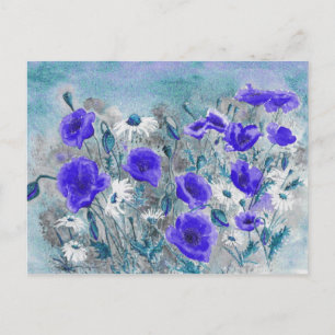 vykort för poppy Blue