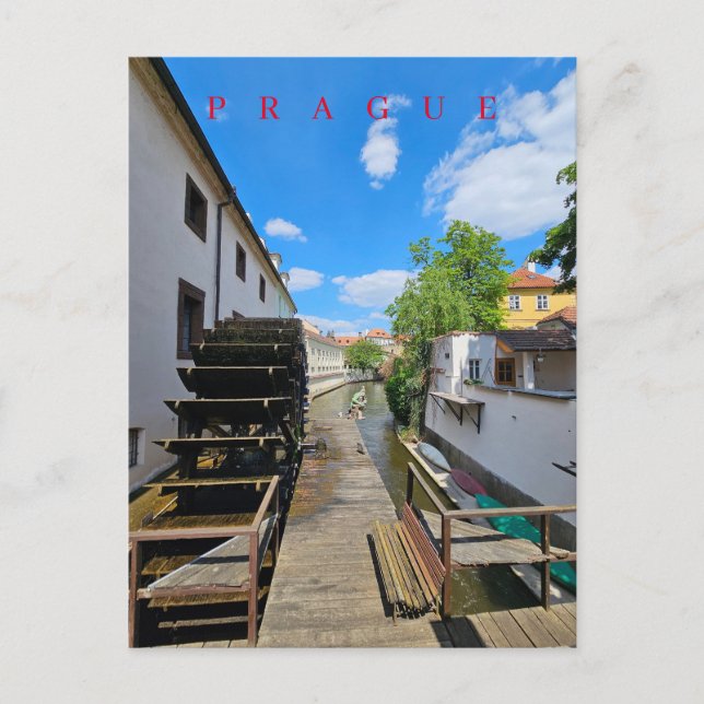 vykort för Prag Vatten Mill (Framsida)