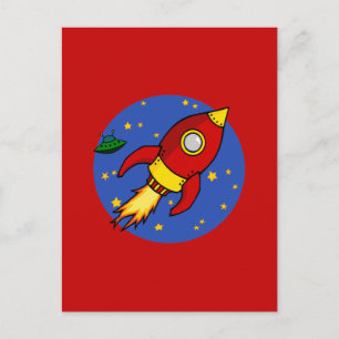 Vykort för raketröd gult