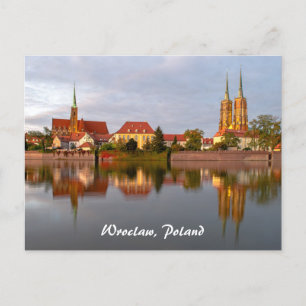 vykort för reflektioner vid Wroclaw River