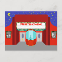 vykort för Retro Movie Theater