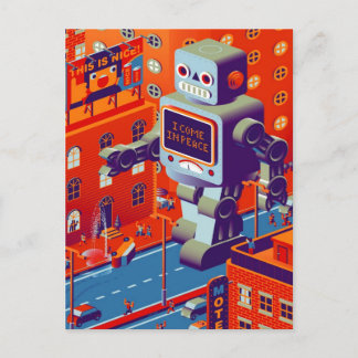 vykort för robotinvasion