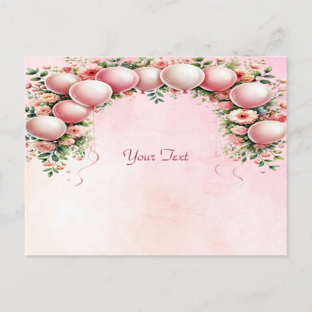 vykort för rosa-bubblor (Framsida)