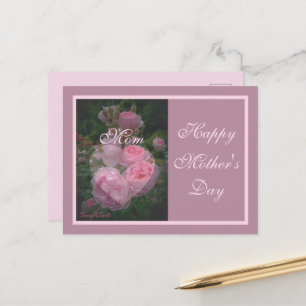 vykort för rosa ros Mors dag
