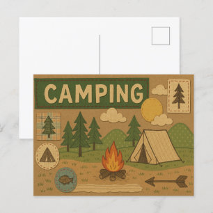 vykort för Rustic Camping Äventyr
