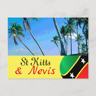 vykort för Saint Kitts och Nevis handflatan träd