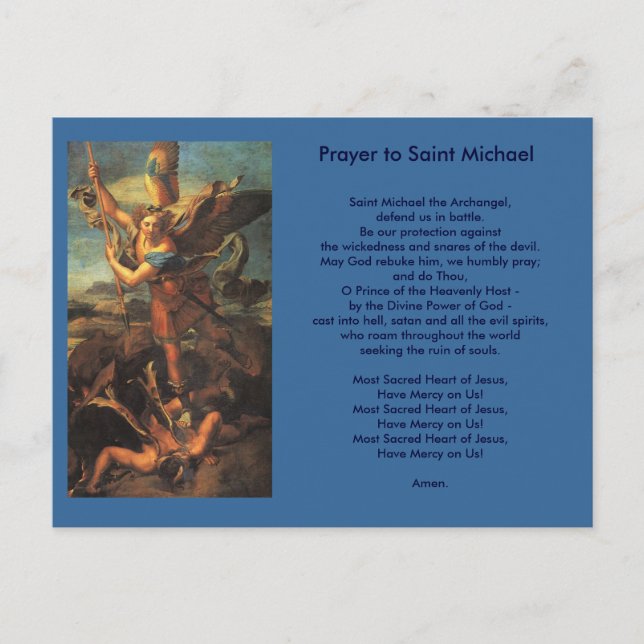 vykort för Saint Michael Prayer (Framsida)