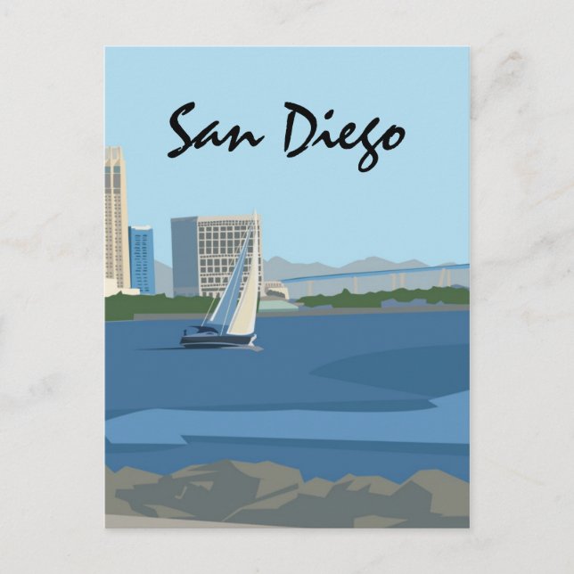 vykort för San Diego Bay (Framsida)