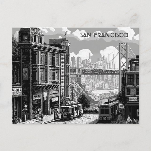 vykort för San Francisco Black och White Travel (Framsida)