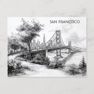 vykort för San Francisco Black och White Travel