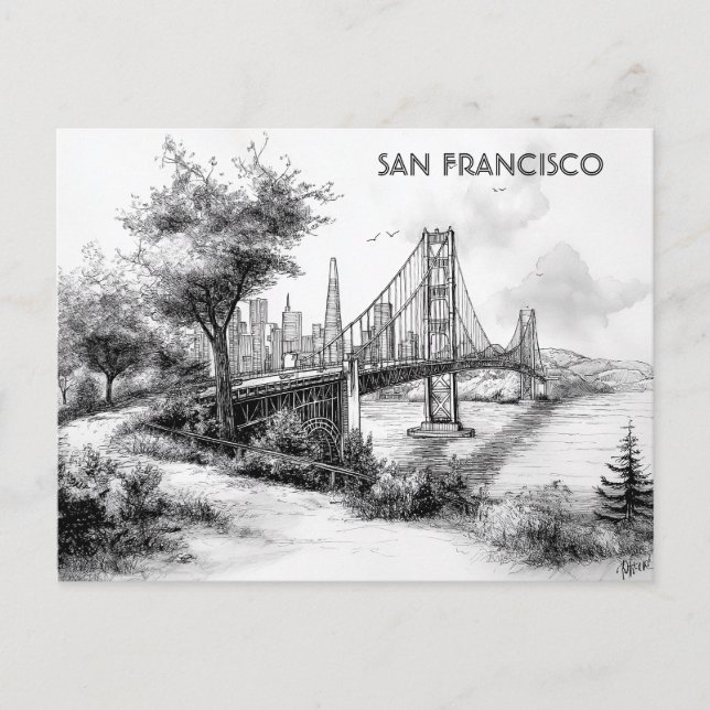 vykort för San Francisco Black och White Travel (Framsida)
