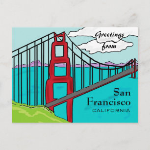 vykort för San Francisco California golden grind