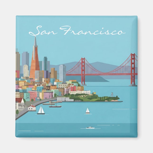 vykort för San Francisco Golden Grind-bron Magnet (Framsidan)