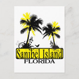 vykort för Sanibel Island Florida handflatan träd