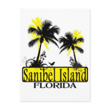 vykort för Sanibel Island Florida handflatan träd