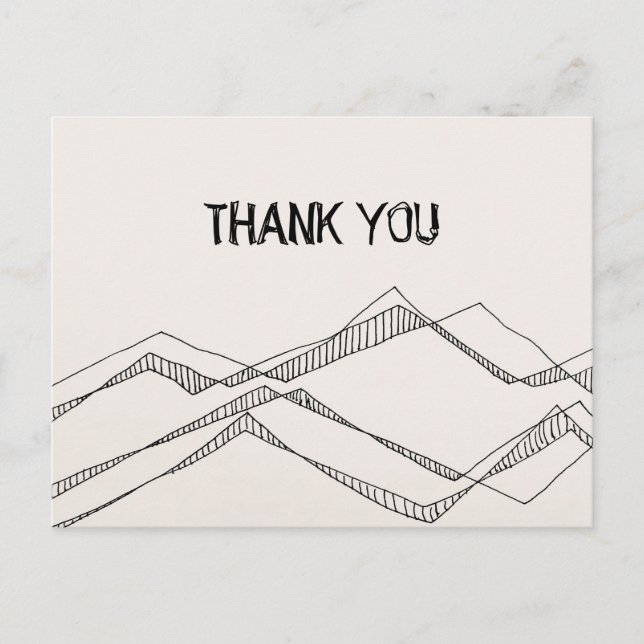 vykort för skissad Tack (Framsida)