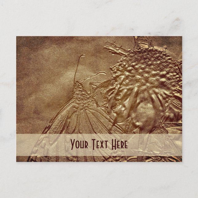 Vykort för skulpterat Anpassade av fjärilstyp (Framsida)