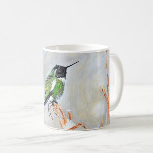 vykort för snö Dag Hummingbird Pawarding Kaffemugg