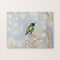 vykort för snö Dag Hummingbird Pawarding