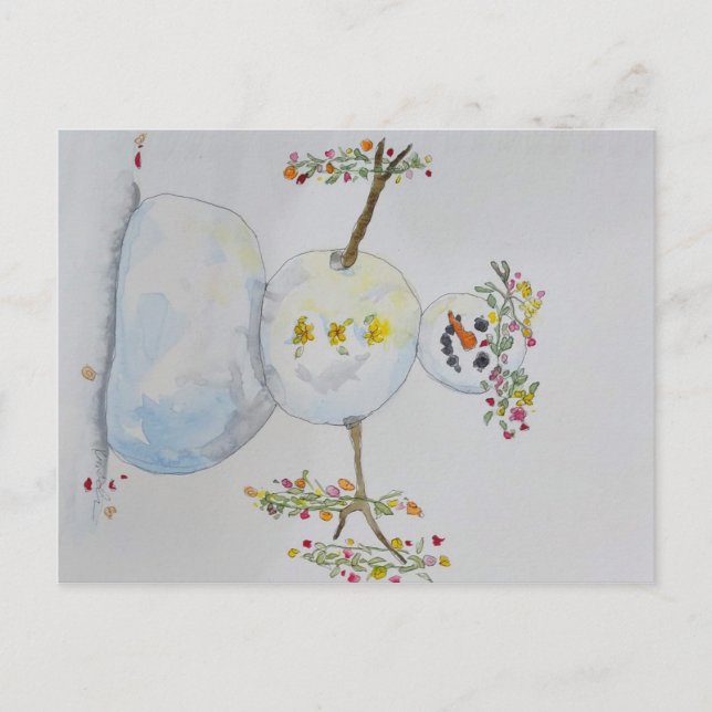 vykort för snögubbe (Framsida)