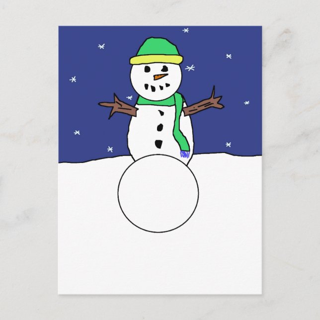 vykort för snögubbe (Framsida)
