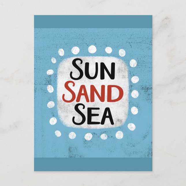 vykort för sol Sand Sea (Framsida)