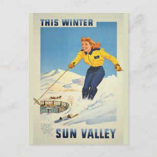 vykort för sol Valley Idaho vintage resor
