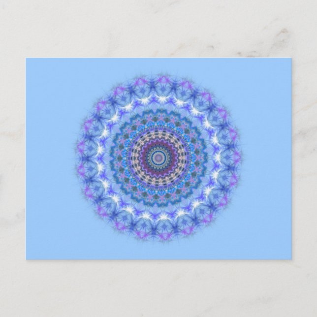 vykort för söt blå Kaleidoscope Mandala (Framsida)