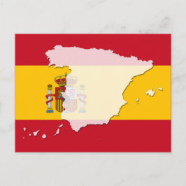 vykort för Spanien flagga karta