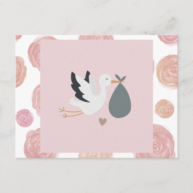 vykort för stork (Framsida)