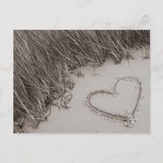 Vykort för strandhjärtaSepia