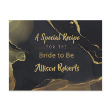 vykort för svart och Guld marble Möhippa