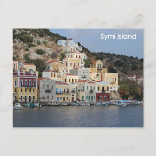vykort för Symi-ön i Grekland
