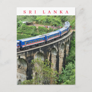vykort för tåg i Sri Lanka Nine Arches Bridge
