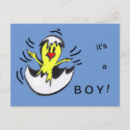 Vykort för Tecknad för Cute Pojke Chick