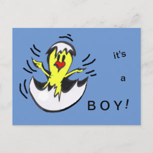 Vykort för Tecknad för Cute Pojke Chick