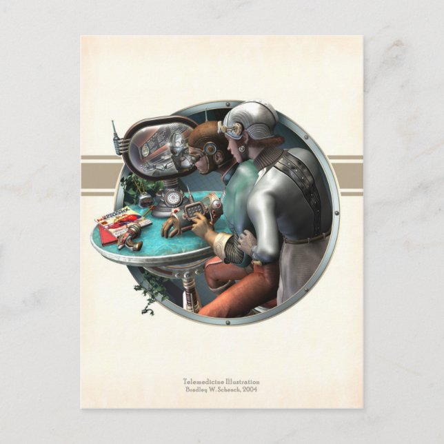 vykort för telemedicinsk illustration (Framsida)