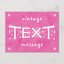 vykort för textmeddelande om rosa Vintage