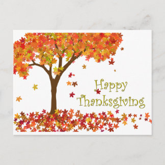 Vykort för Thanksgiving hösten Träd