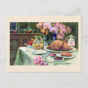 Vykort för "Thanksgiving Middag"-Vintage