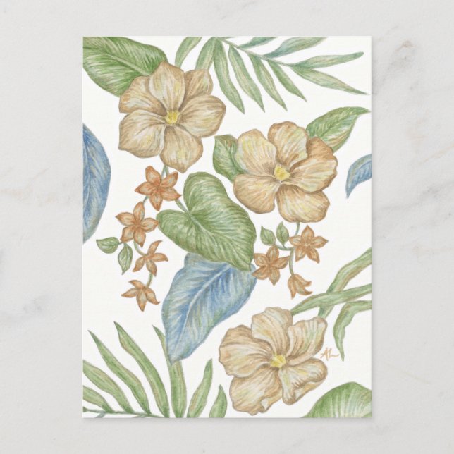 vykort för tropiska blommor (Framsida)