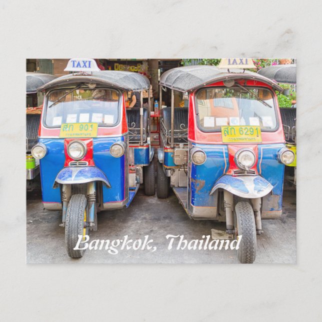 vykort för tuktuk av Bangkok (Framsida)