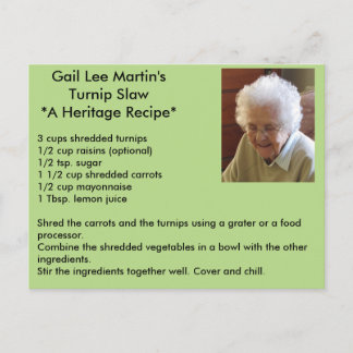 Vykort för Turnip Slaw Recipe