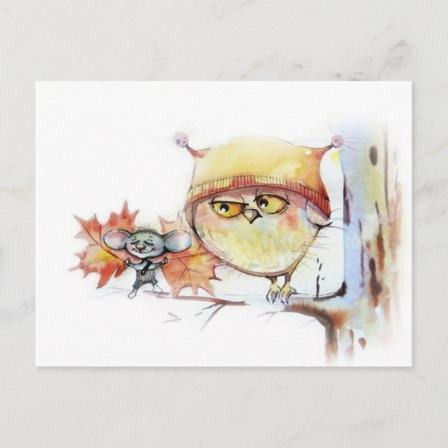 vykort för uggla (Framsida)