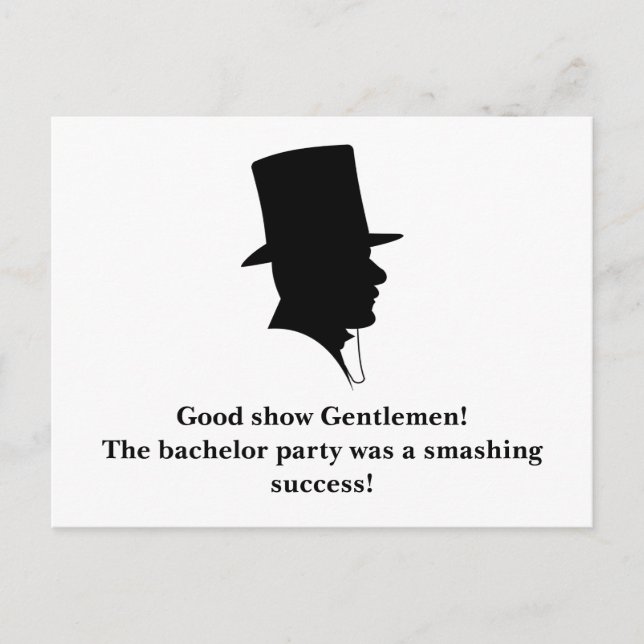 Vykort för ungkarlpartytack (Framsida)