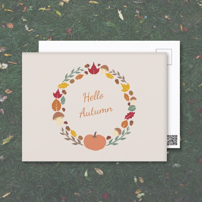 Vykort för utandning (Fall Wreath Postcard)
